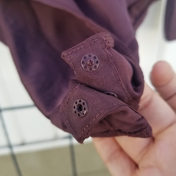 H&M silky burgundy brown long sleeve bodysuit M - Picture 4 of 9